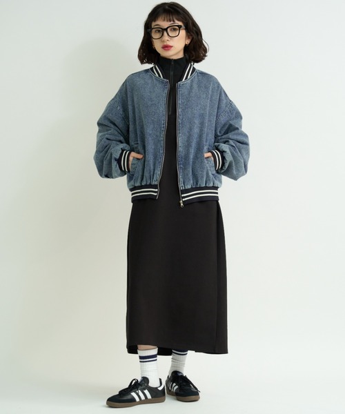 Kaz. N☆タンクトップロンパース TRFジッパーデニムワンピース - ダークインディゴブルー | ZARA Japan