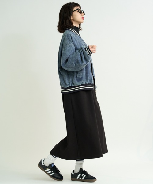 A.D.C.L. ワンピース ハーフジップ ダンボール素材 ロングワンピース