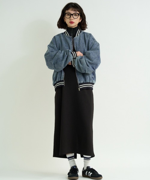 A.D.C.L. ワンピース ハーフジップ ダンボール素材 ロングワンピース