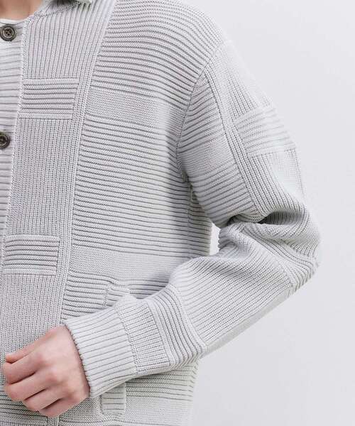 TAKEO KIKUCHI（タケオキクチ） カーディガン 畦編みチェック ニット
