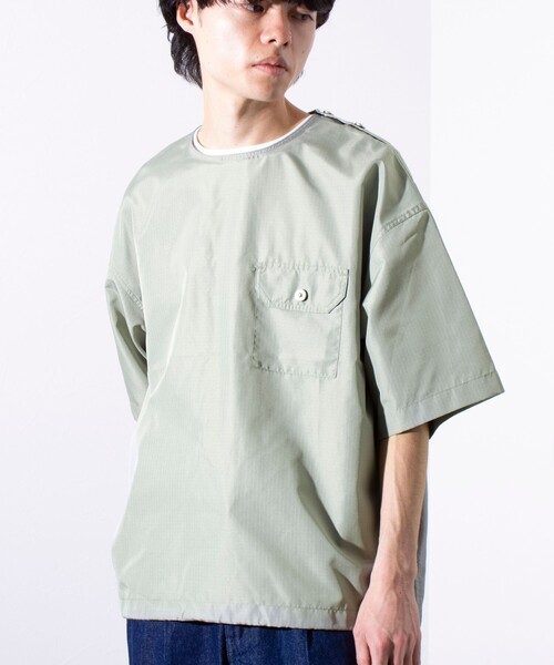 「TAION」 半袖Tシャツ L セージグリーン メンズ_画像5