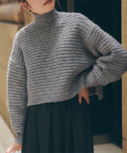 「titivate」 タートルネックニット M ブルー レディース_画像7