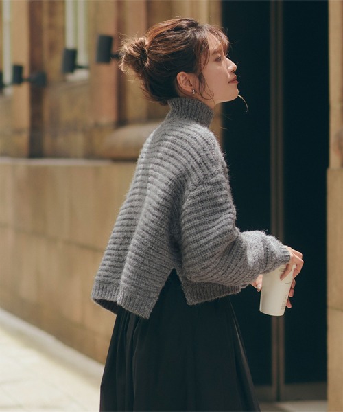 「titivate」 タートルネックニット M ブルー レディース_画像8