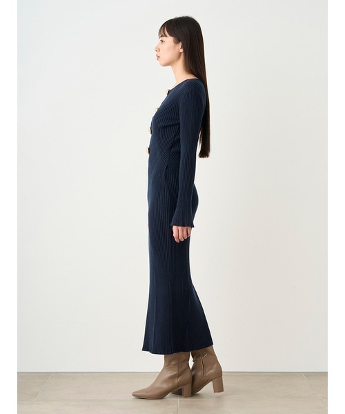 「SNIDEL」 ニットワンピース ONE SIZE ネイビー レディースの画像