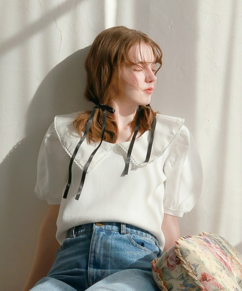 希少✨美品 シーニューヨーク パフスリーブ レーストップス LOLA M相当 