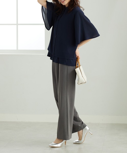 MARNI/マルニ】イタリア製楊柳シフォン7分袖ボウタイブラウス シルク 