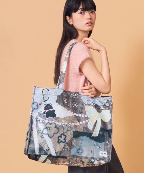 Casselini（キャセリーニ） トートバッグ コラージュプリントトート 