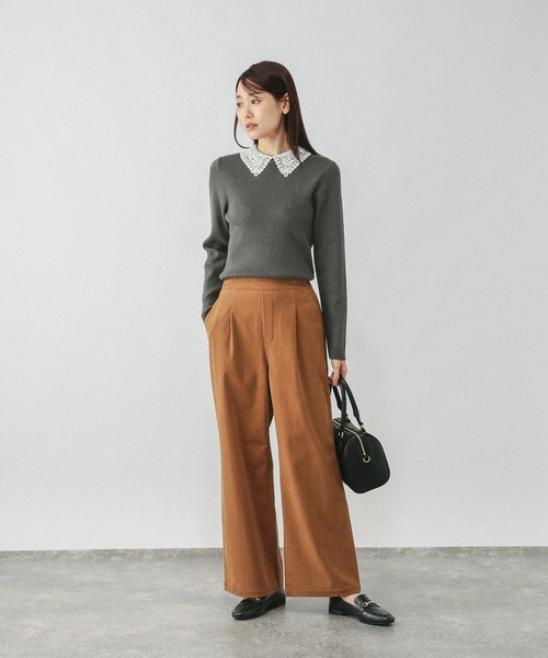 「GLOBAL WORK」 長袖ニット MEDIUM チャコールグレー レディース_画像6