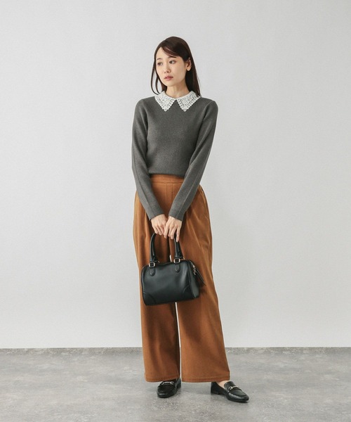 「GLOBAL WORK」 長袖ニット MEDIUM チャコールグレー レディース_画像7