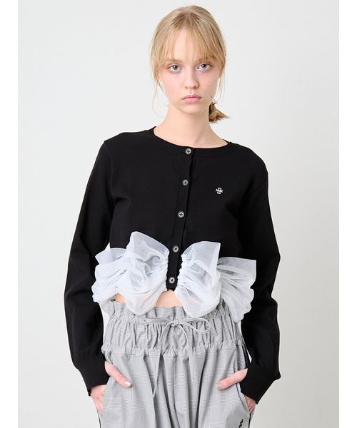 sorin チュールデコレート カーディガン SORIN（ソリン） カーディガン Tulle Decorated Cardigan/チュール