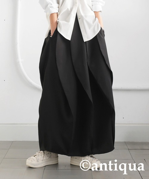 「antiqua」 ロングスカート ONESIZE ブラック レディース_画像2