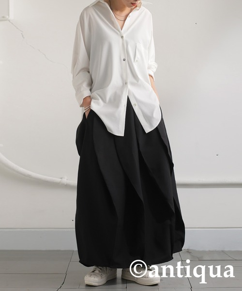 「antiqua」 ロングスカート ONESIZE ブラック レディース_画像7