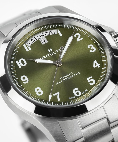 腕時計 HAMILTON 「ハミルトン」 腕時計 Khaki Field （カーキ フィールド） King キング 40MM グリーン×シルバーの画像