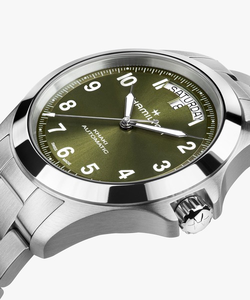 腕時計 HAMILTON 「ハミルトン」 腕時計 Khaki Field （カーキ フィールド） King キング 40MM グリーン×シルバーの画像