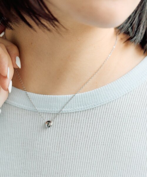 ネックレス 「金属アレルギー対応/ステンレス」平丸トップネックレス レディースの画像