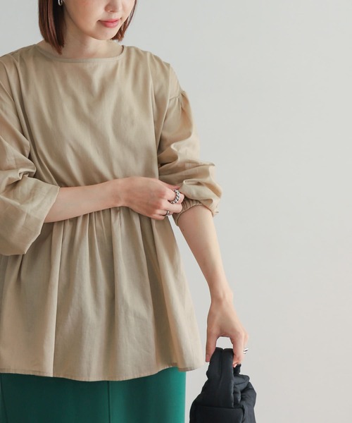 「URBAN RESEARCH DOORS」 半袖ブラウス MEDIUM ブラウン レディース_画像2