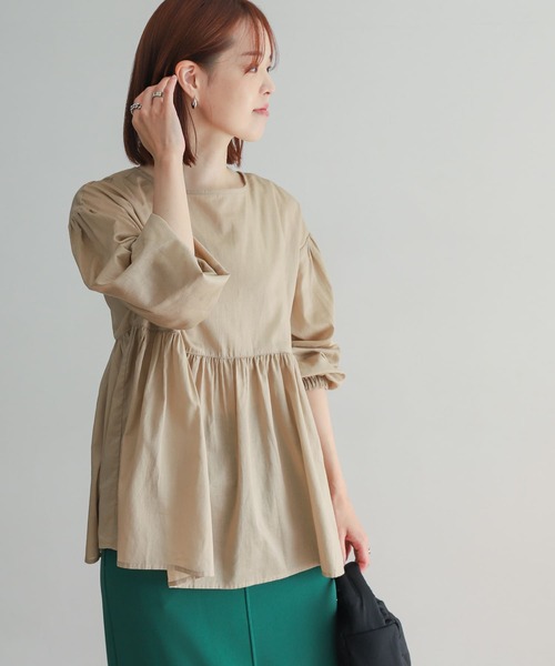 「URBAN RESEARCH DOORS」 半袖ブラウス MEDIUM ブラウン レディース_画像5