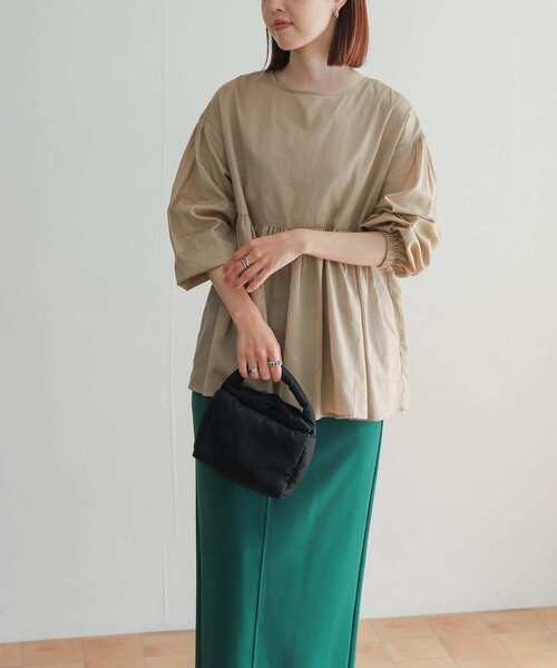 「URBAN RESEARCH DOORS」 半袖ブラウス MEDIUM ブラウン レディース_画像6