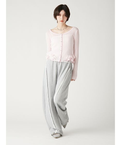 FURFURビジュー付きスウェットワイドパンツ FURFUR（ファーファー） ワイドパンツ パンツ 「WEB・一部店舗限定