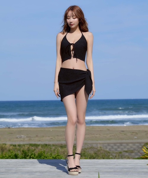 sugar nine 水着 パレオ付きナチュラルビキニ 3点セット「ビキニ