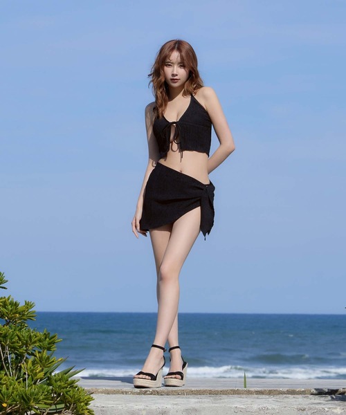 sugar nine 水着 パレオ付きナチュラルビキニ 3点セット「ビキニ