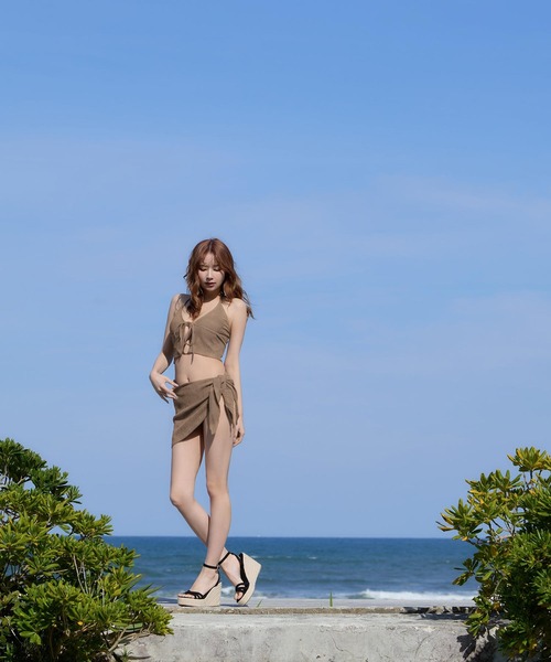 sugar nine 水着 パレオ付きナチュラルビキニ 3点セット「ビキニ