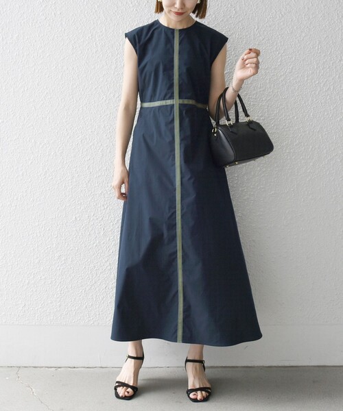 「SHIPS any」 ノースリーブワンピース ONE SIZE ネイビー レディース_画像7
