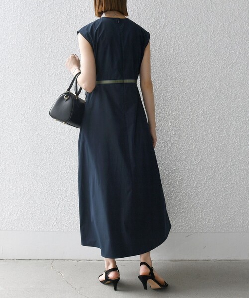 「SHIPS any」 ノースリーブワンピース ONE SIZE ネイビー レディース_画像8