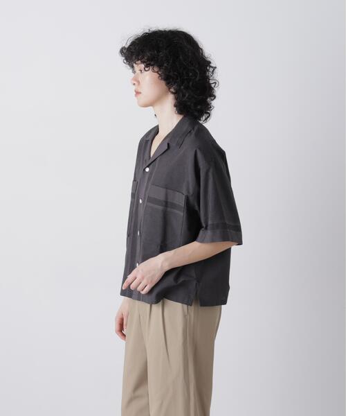 YLEVE（イレーヴ） ブラウス シャツ 半袖 YLEVE / DOBBY STRIPE 