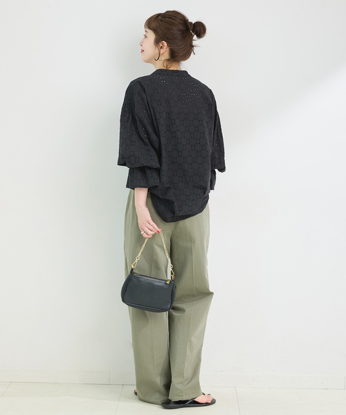 「B.C STOCK」 「Simplicite」長袖ブラウス FREE ブラック レディース_画像5