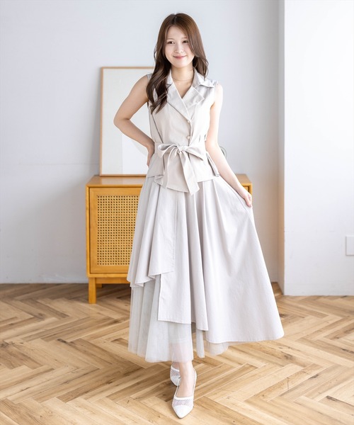CLEAR BASIC ロング スカート 夏 「低身長対応／サイズ展開あり」ラメ