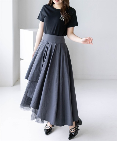 CLEAR BASIC ロング スカート 夏 「低身長対応／サイズ展開あり」ラメ