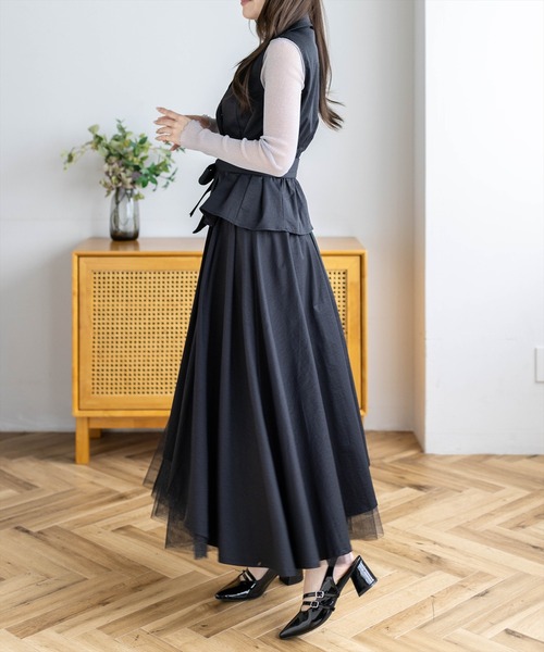 CLEAR BASIC ロング スカート 夏 「低身長対応／サイズ展開あり」ラメ