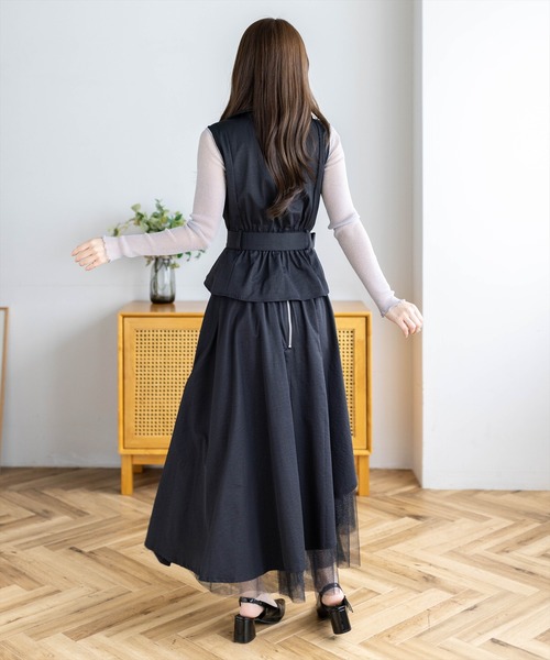 CLEAR BASIC ロング スカート 夏 「低身長対応／サイズ展開あり」ラメ
