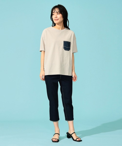 「C17」 クロップドパンツ MEDIUM グレー レディース_画像6