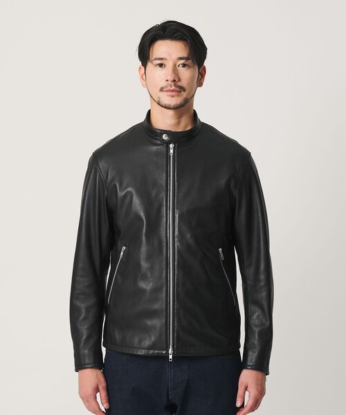 WEB限定 WARDROBE SMART シープ シングルライダースジャケット BEAUTY＆YOUTH UNITED ARROWS 革ジャン ライダース 「WEB限定 WARDROBE