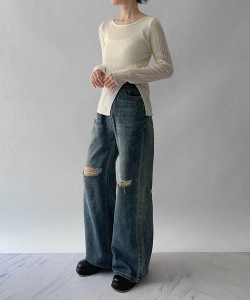 「on:nue」 デニムパンツ MEDIUM ブルー レディース_画像6