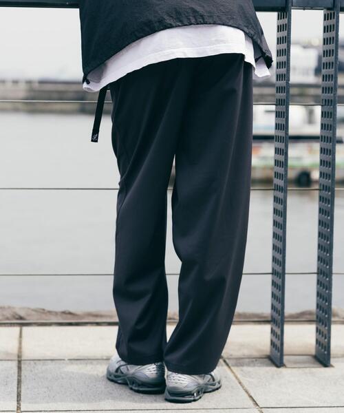 Gramicci / LOWERCASEネイビー　ワイドテーパードスラックス　L Gramicci（グラミチ） ワイドパンツ パンツ Gramicci for LOWERCASE