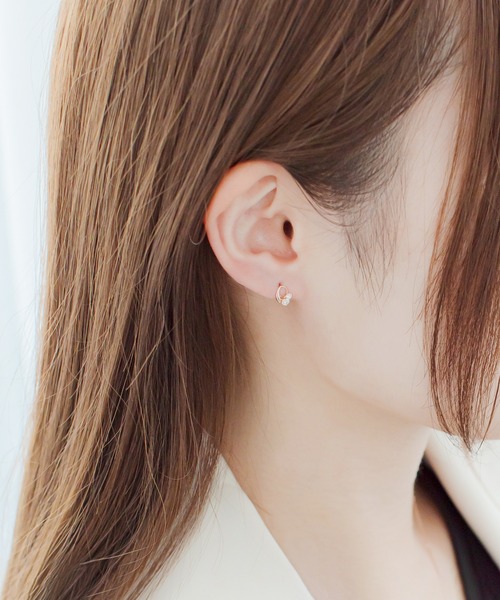 BLOOM（ブルーム） ピアス K10 ピンクゴールド キュービックジルコニア