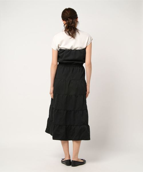 【美品】フレールベアワンピース / Black STYLEBLOCK ワンピース 切り替えフレアロングベアワンピース