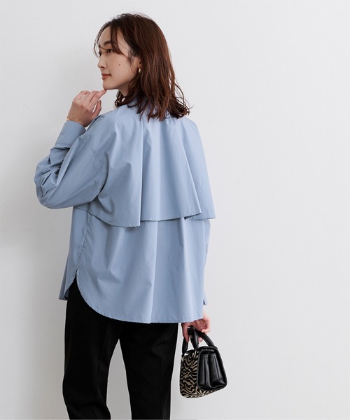 ブラウス シャツ レイヤードシャツ レディース antiqua ブラウス シャツ レイヤード風配色シャツ レディース
