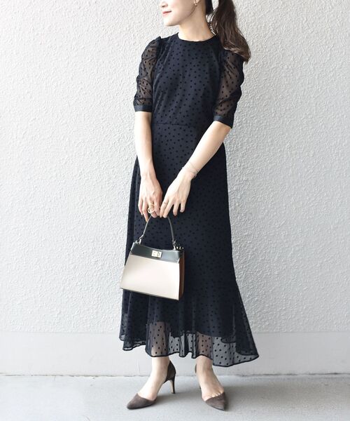ships little black パーティードレス ワンピース black:ドット 