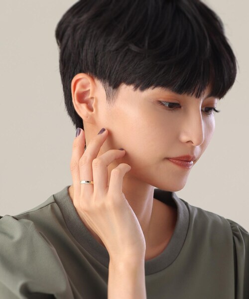 COCOSHNIK 指輪 リング K18極光面取り レディース : ZOZOTOWN