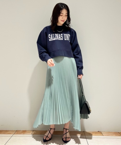 Milaowen ミラオーウェン 今期　後ろゴムランダムヘムプリーツスカート Mila Owen（ミラオーウェン）の「後ろゴムランダムヘムプリーツ