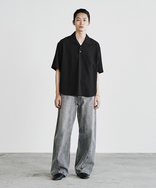 WYM LIDNM シャツ 半袖 WASHER H/S SKIPPER SHIRT メンズ レディース
