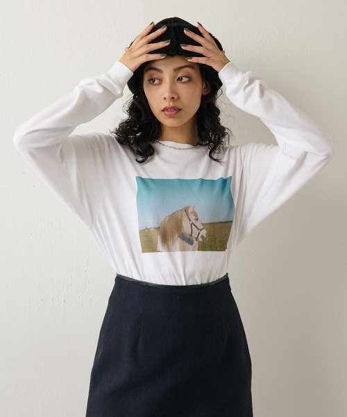tシャツ フォトロングスリーブTシャツ レディース