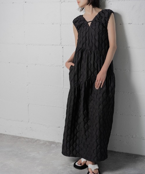 美品ANOGH STRETCH JACQUARD SET DRESS 美品ANOGH STRETCH JACQUARD SET DRESS