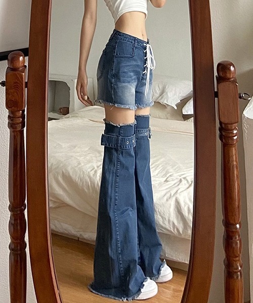nodress 2way デニムパンツ