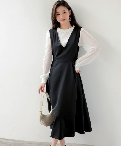 COCOMOMO ジャンパースカート Aラインフレアジャンパースカート