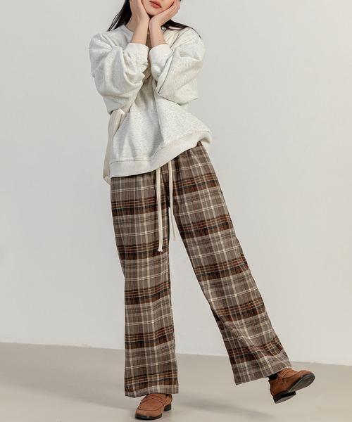 na様確認用 DAY CLOSET パンツ レディース チェック柄ツイルストレート